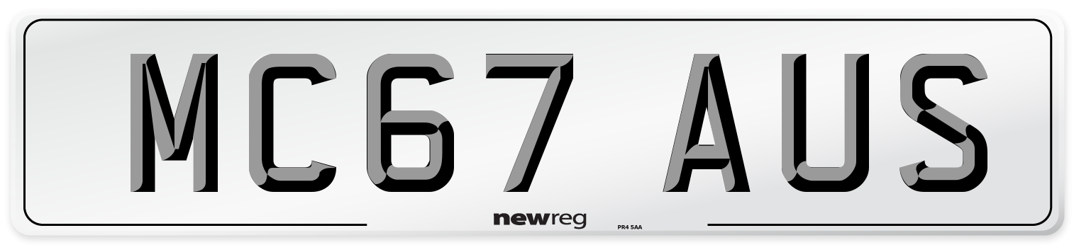 MC67 AUS Number Plate from New Reg